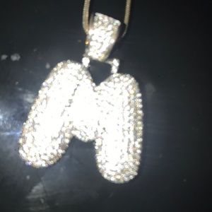 M pendent and rope chain to go with it